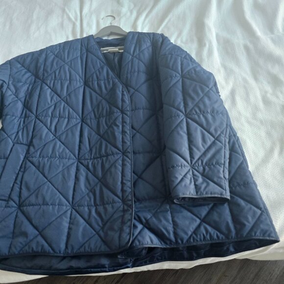 Navy Treasure & Bond Quilted Collarless Jacket 3X - Picture 6 of 13